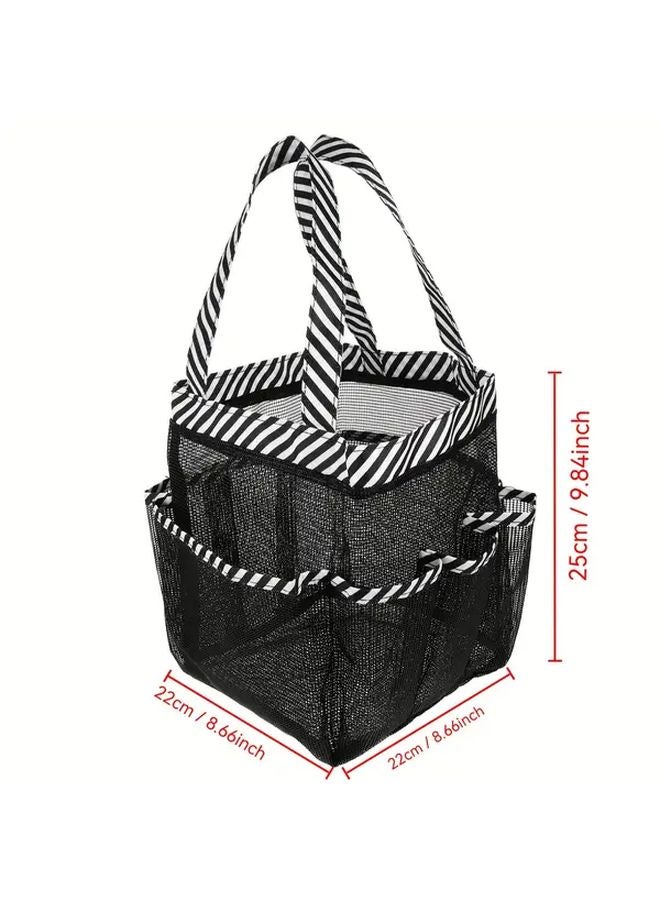 Pure Black Large Travel Toiletry Bag For Women Makeup Organizer Nylon Portable Beach Bag - Image 4